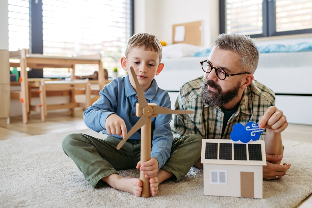 Teaching a kid about sustainability.