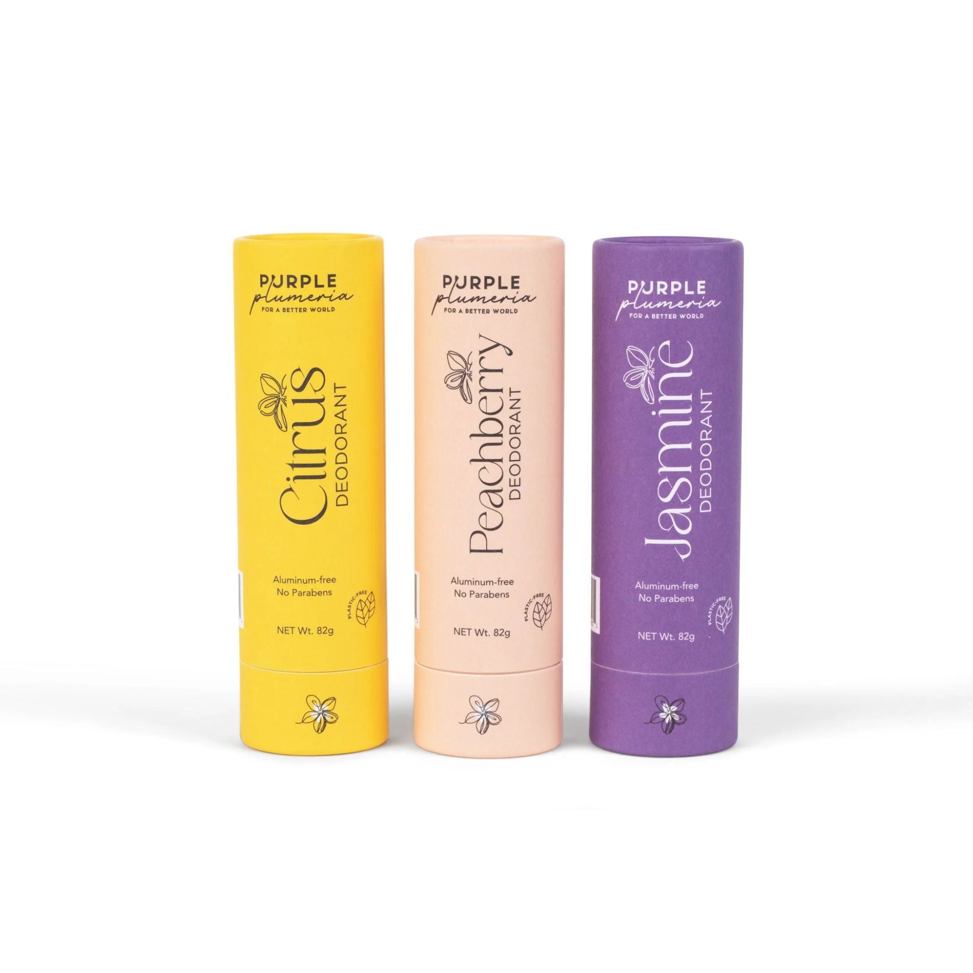 🎁 Plastic-Free Deodorant – Aluminum & Paraben-Free – Jasmine, Citrus & Peach Berry Scents (100% off)