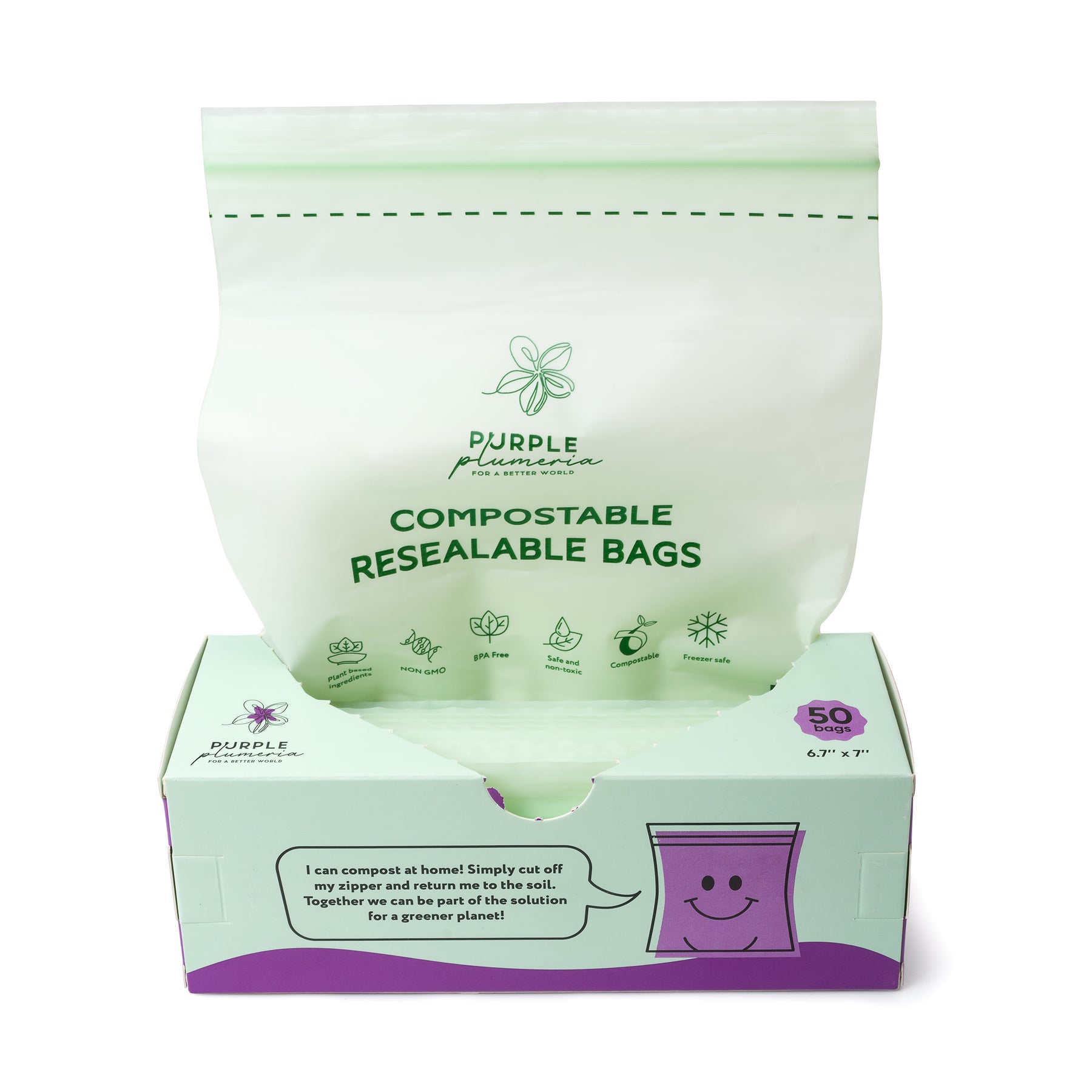 XupZip Compostable Freezer Bags 25-Pack - Gallon Size Biodegradable Ziplock  Bags - Durable Plant-Based Food Storage Bag Set - Reusable Zip Lock Fridge